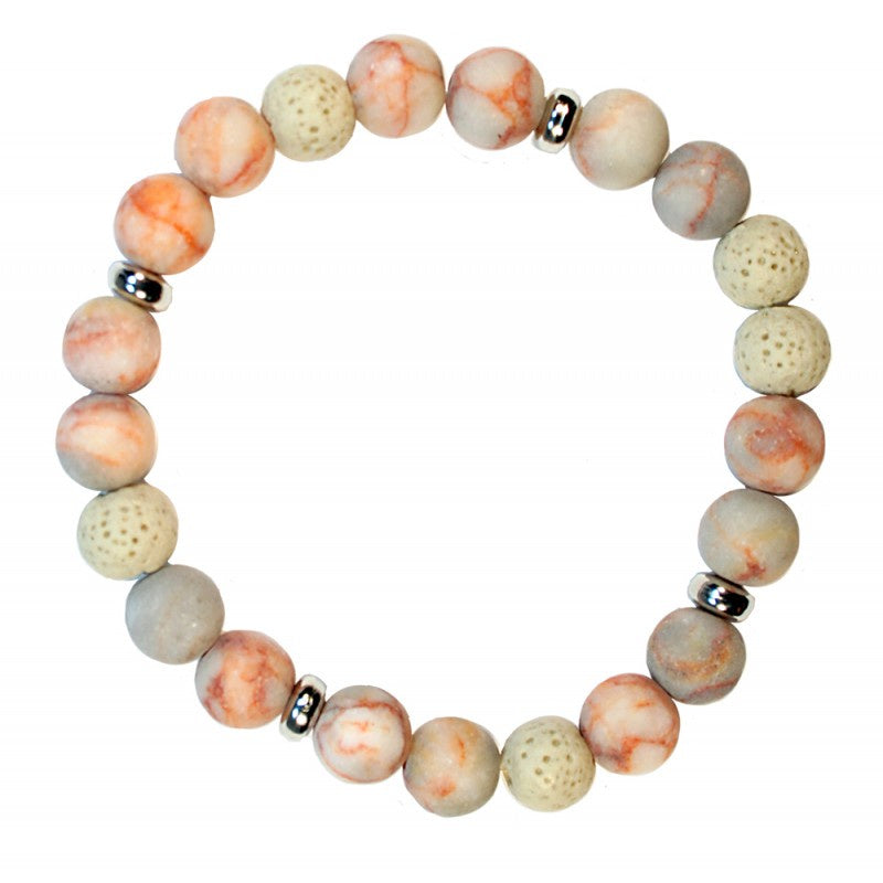 Bracelet Coral with Lava Beads | Carpe Diem With Remi