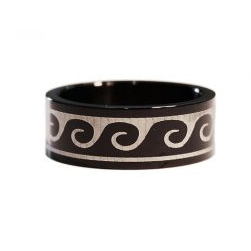 Ring Stainless Steel Wave Black Plated | Carpe Diem With Remi