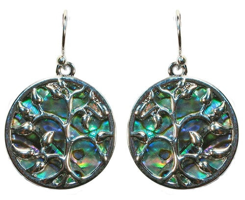 Earrings Round Paua Tree | Capre Diem With Remi