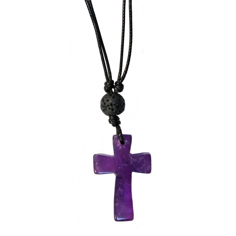 Choker Amethyst Cross with Lava Stone | Carpe Diem With Remi