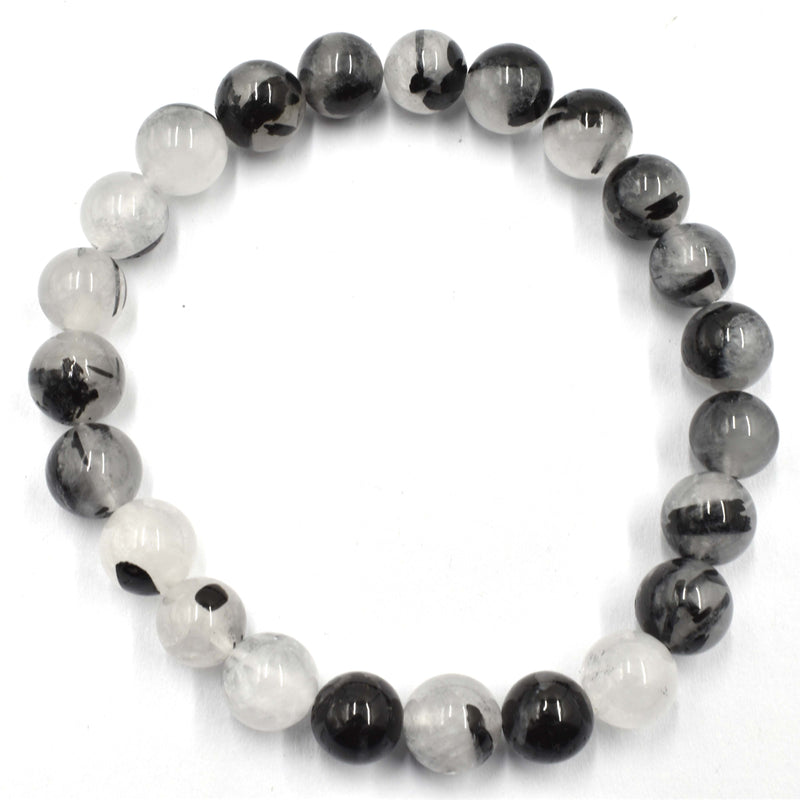 Bracelet Tourmalinated Quartz Beads