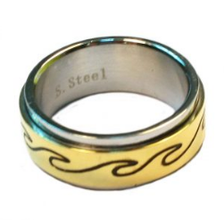 Ring Stainless Steel Wave Gold Finish | Carpe Diem With Remi