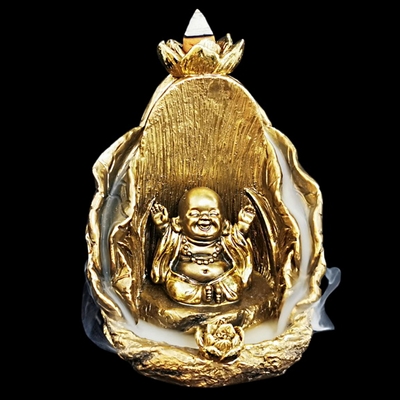 Backflow Incense Burner  Happy Buddha Gold | Carpe Diem With Remi