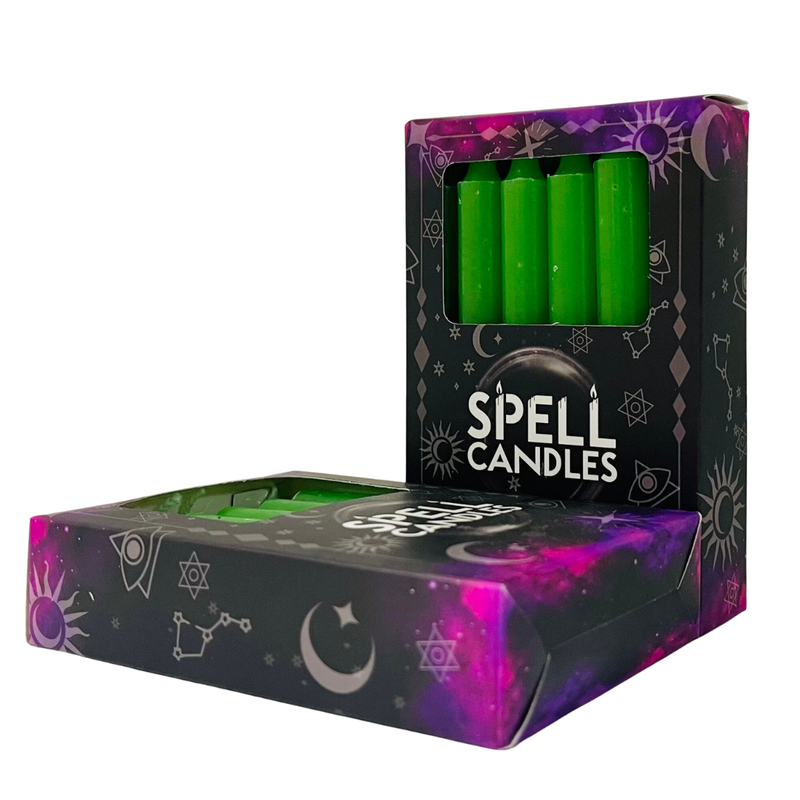 Spell Candle Boxed Green 10 cm