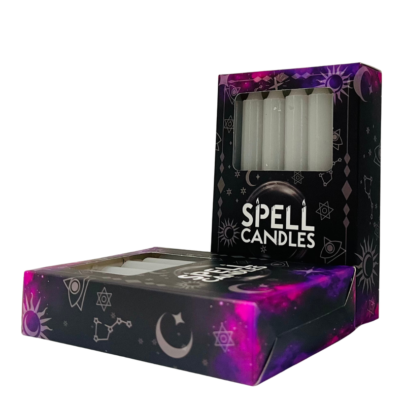Spell Candle Boxed Silver 10 cm