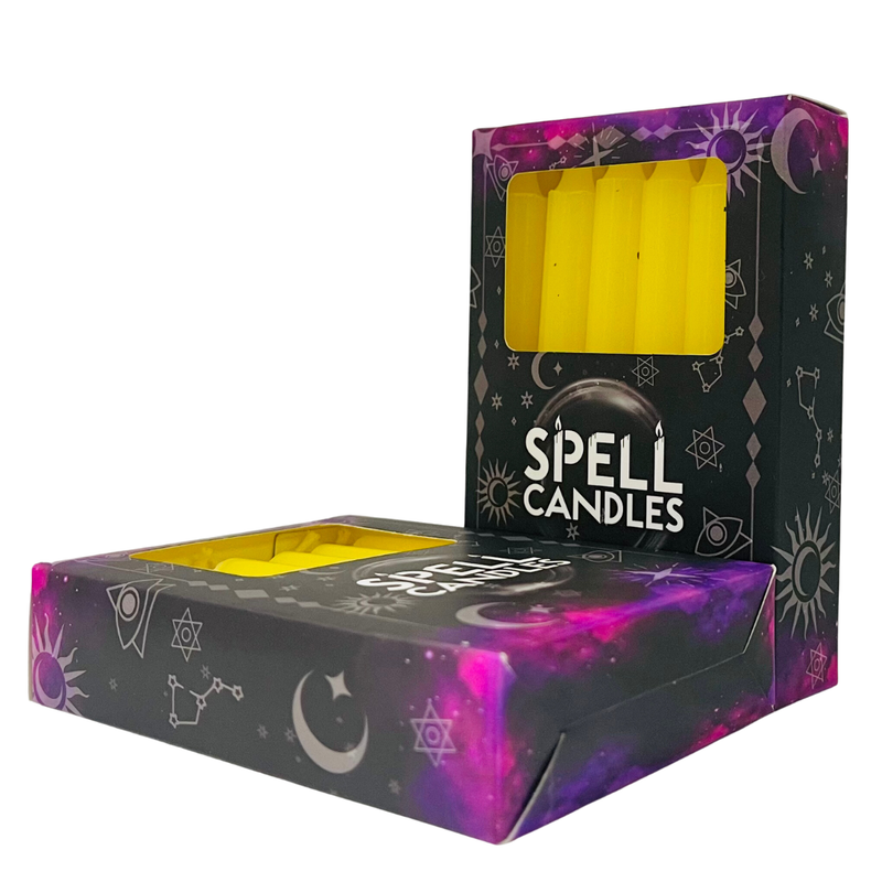 Spell Candle Boxed Yellow 10 cm